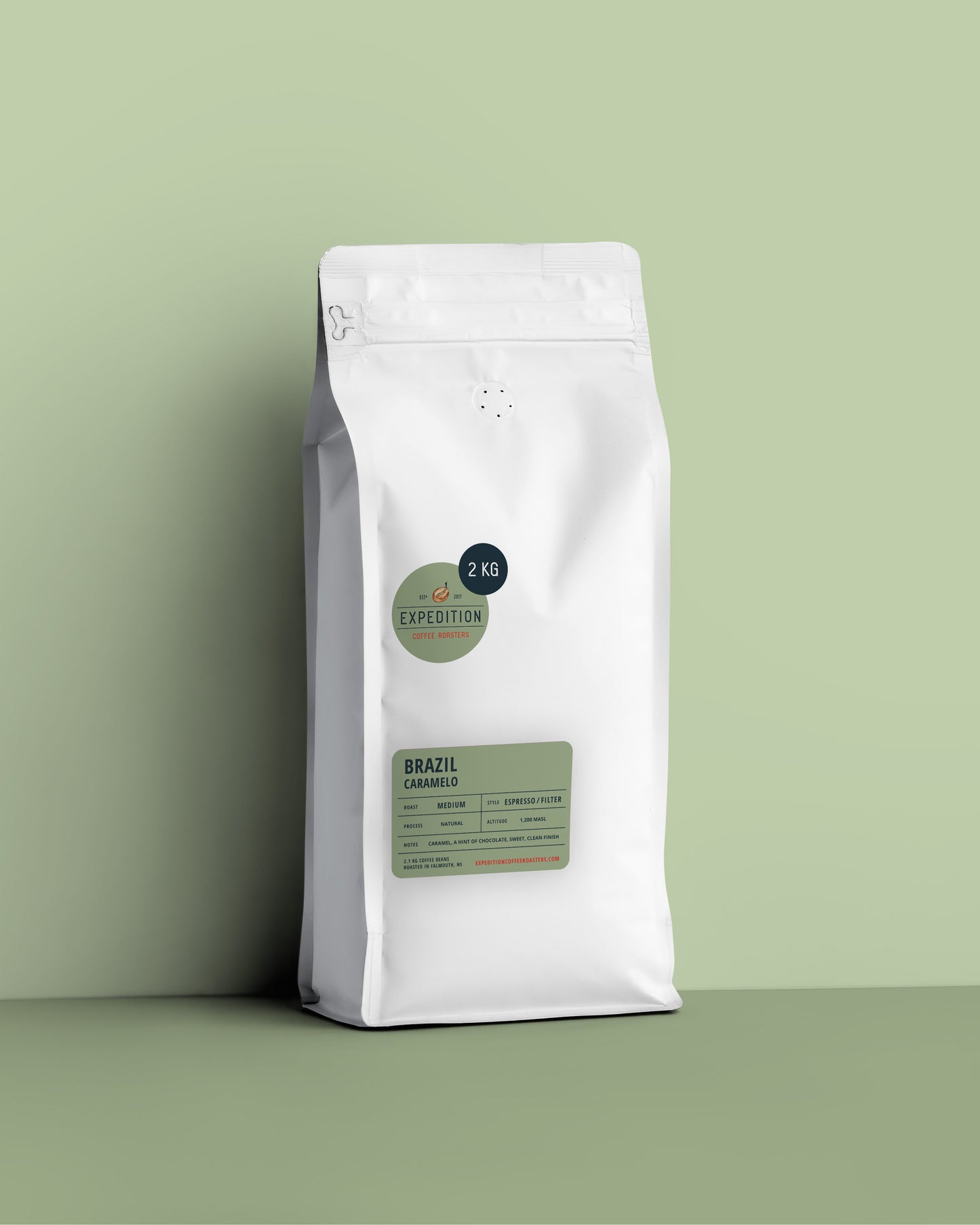 Brazil Caramelo coffee beans from expedition coffee roasters in a 2kg bag